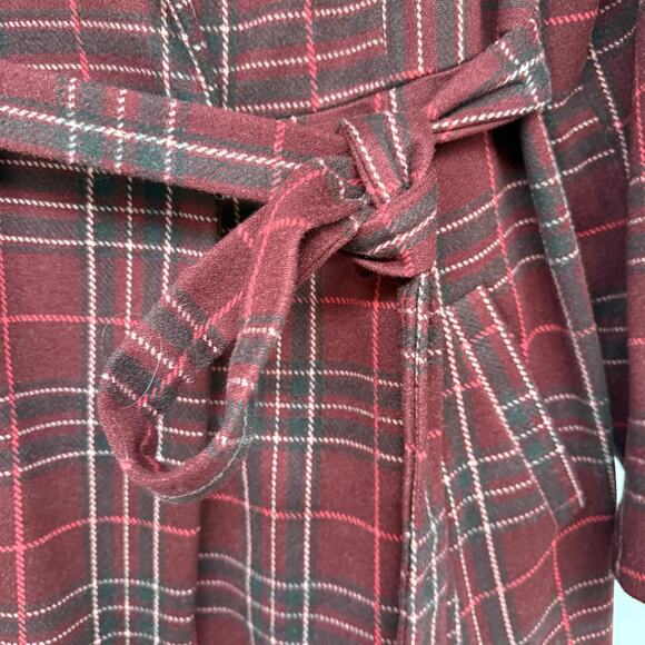 Torrid Burgundy Plaid Trench Coat - Picture 5 of 12